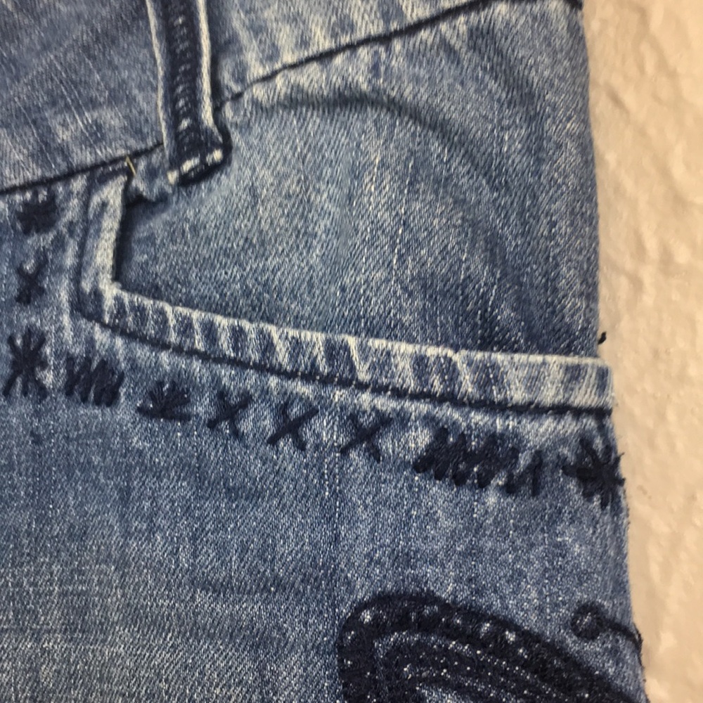 Mossimo Blue Jean Wide Leg Capris Size Large - Picture 4 of 11